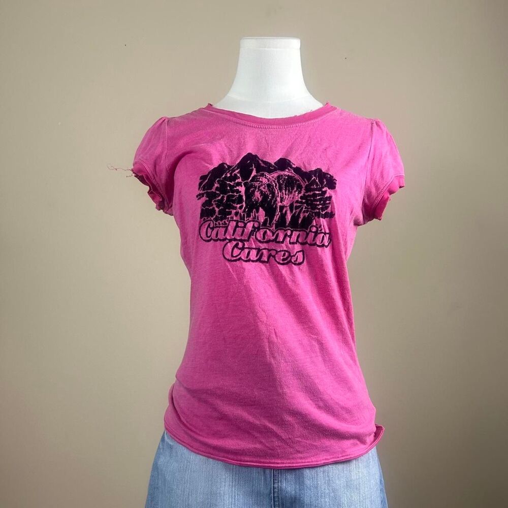 California Cares Puff Sleeve Burnout Tee